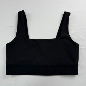 YPB Abercrombie & Fitch Women Black Square Neck Sports Bra Activewear Top Large